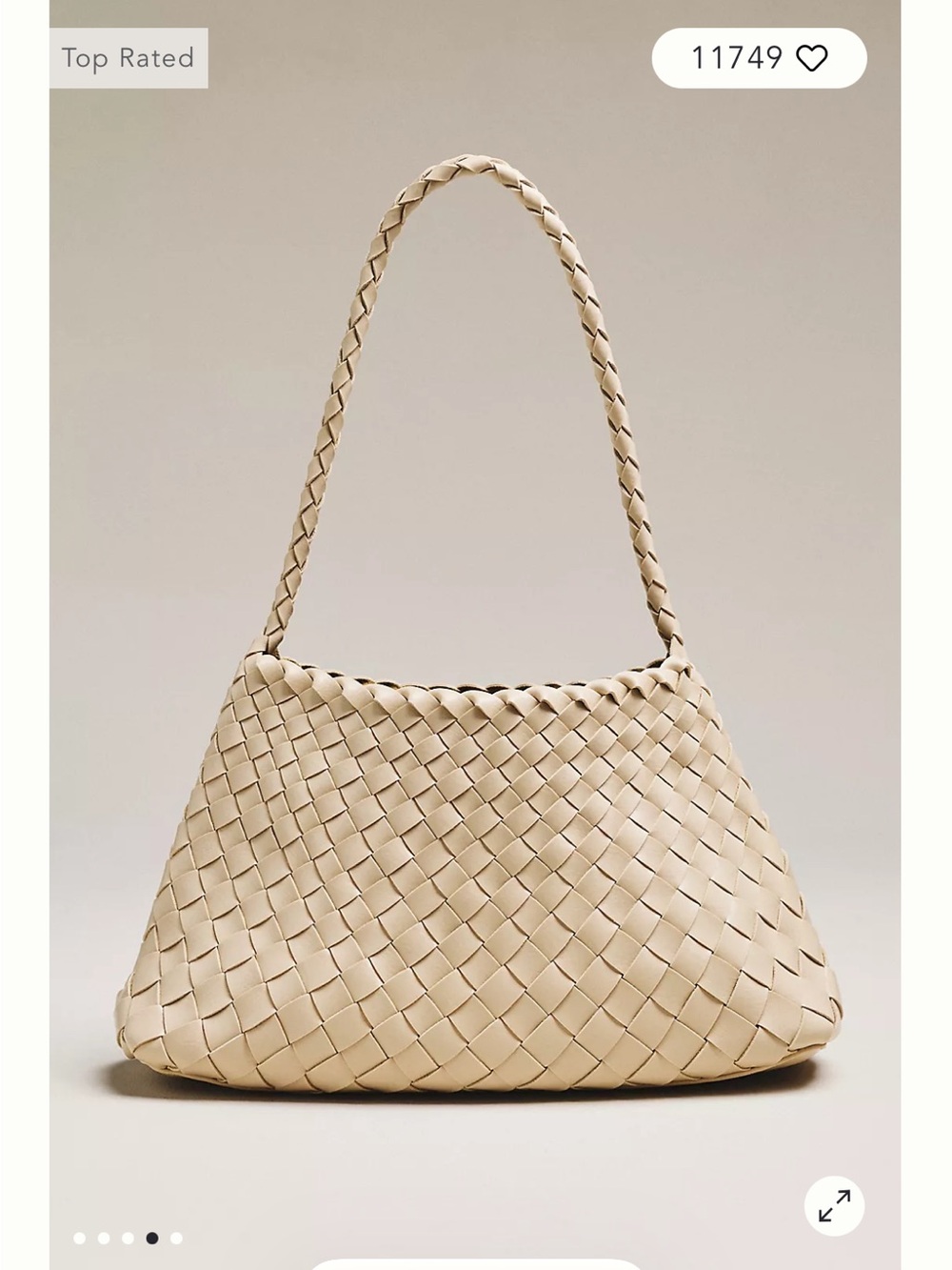 Anthropologie Calla Woven Shoulder Bag in Cream